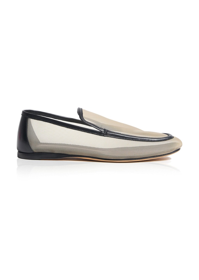 Khaite - Alessia Leather-Trimmed Mesh Loafers - Neutral - IT 40 - Moda Operandi