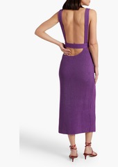 Khaite - Alessia cutout ribbed cotton-blend midi dress - Purple - XL