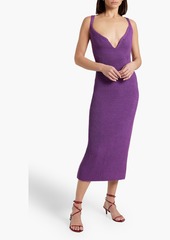 Khaite - Alessia cutout ribbed cotton-blend midi dress - Purple - XL