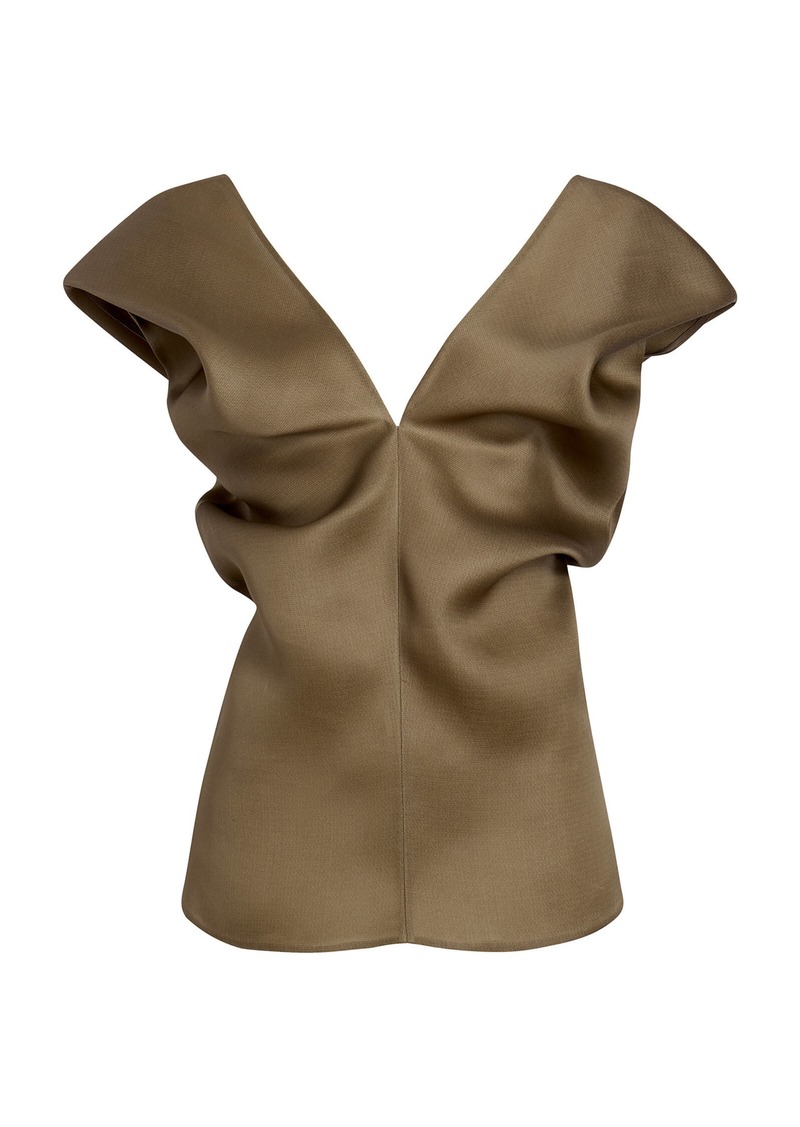 Khaite - Ami Silk Organza Top - Bronze - US 2 - Moda Operandi