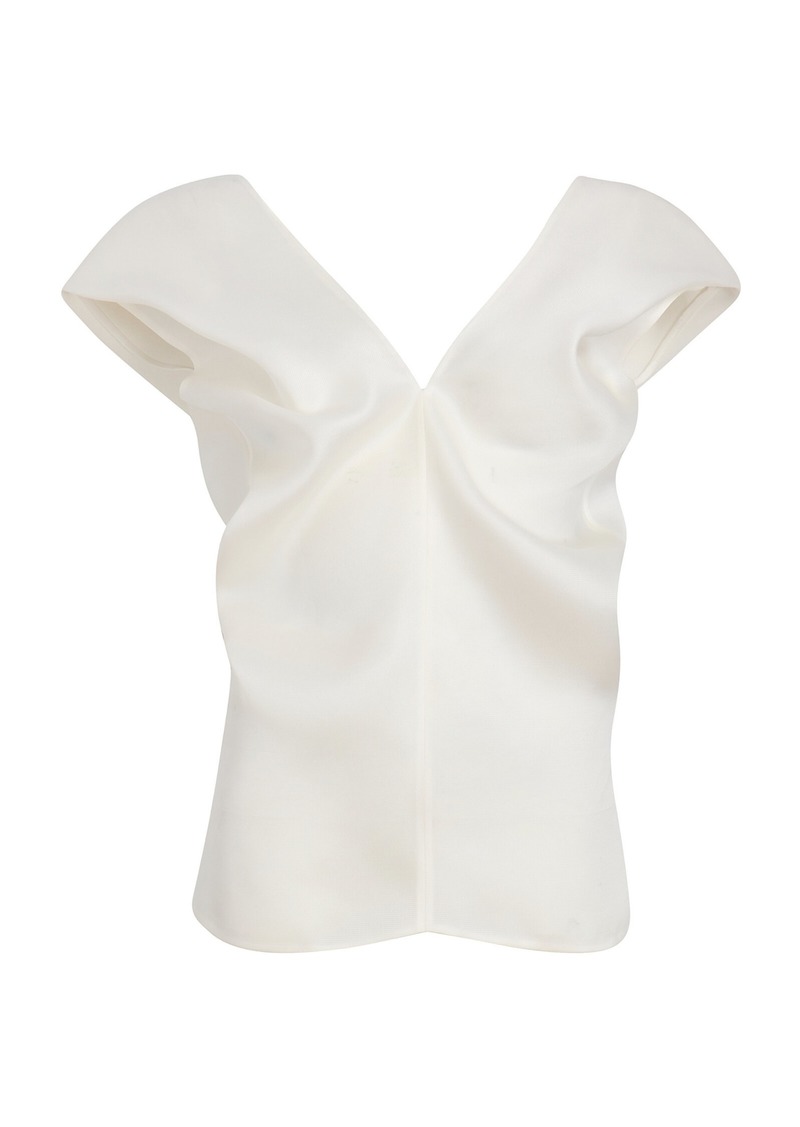 Khaite - Ami Silk Organza Top - White - US 2 - Moda Operandi