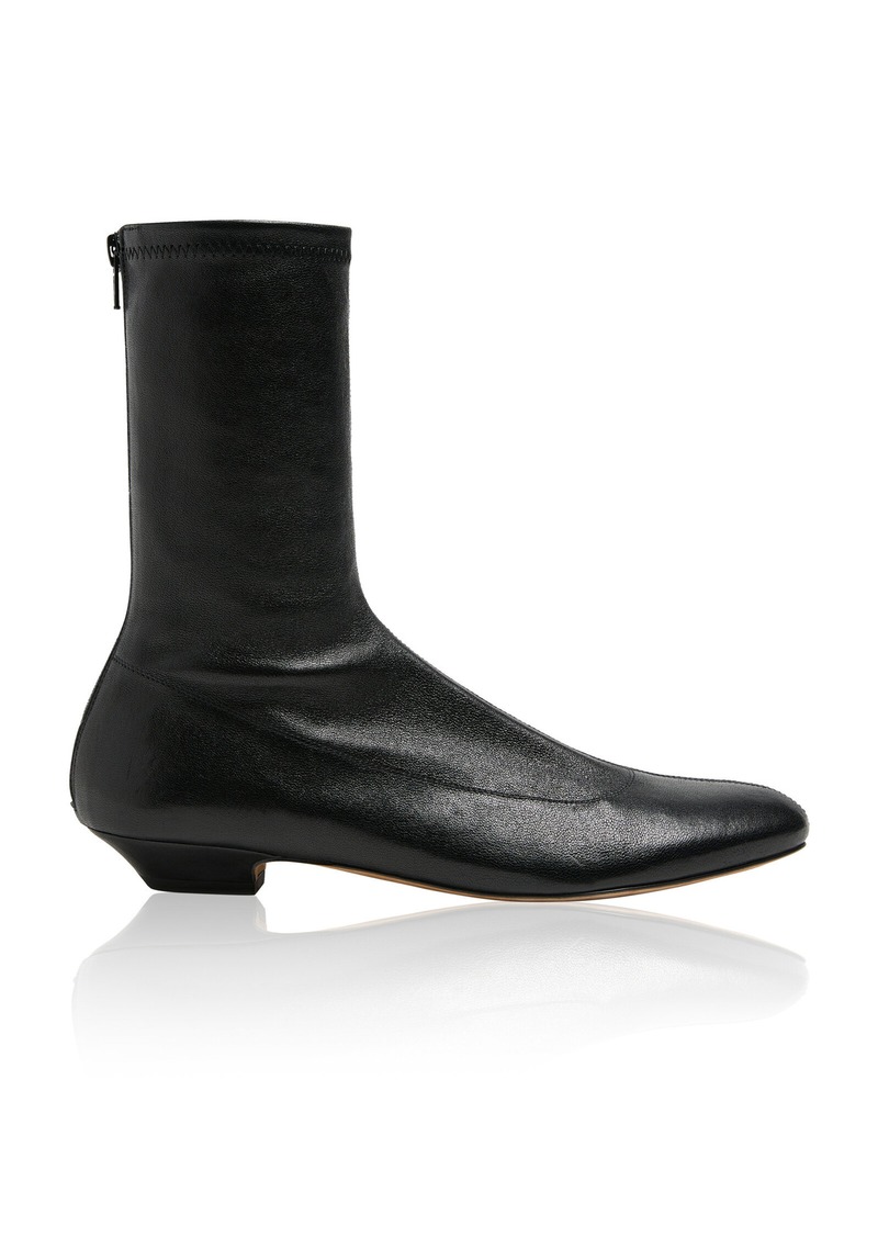 Khaite - Apollo Flat Leather Boots - Black - IT 38 - Moda Operandi