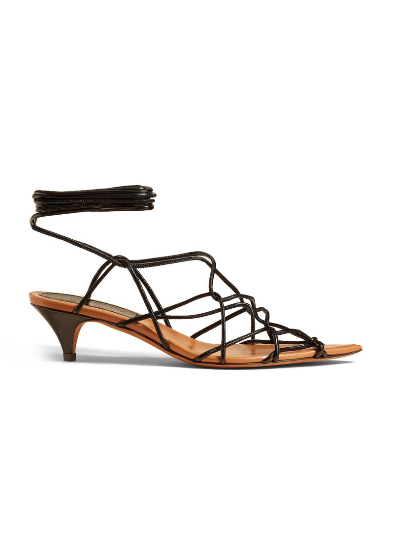 Khaite - Arden Lace-Up Leather Sandals - Black - IT 39 - Moda Operandi