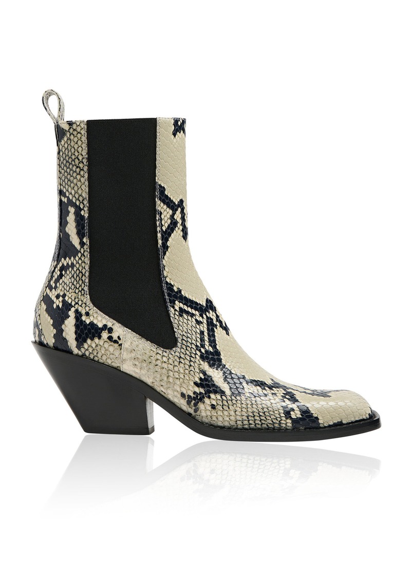 Khaite - Austin Pyhton-Effect Leather Ankle Boots - Python - IT 39 - Moda Operandi