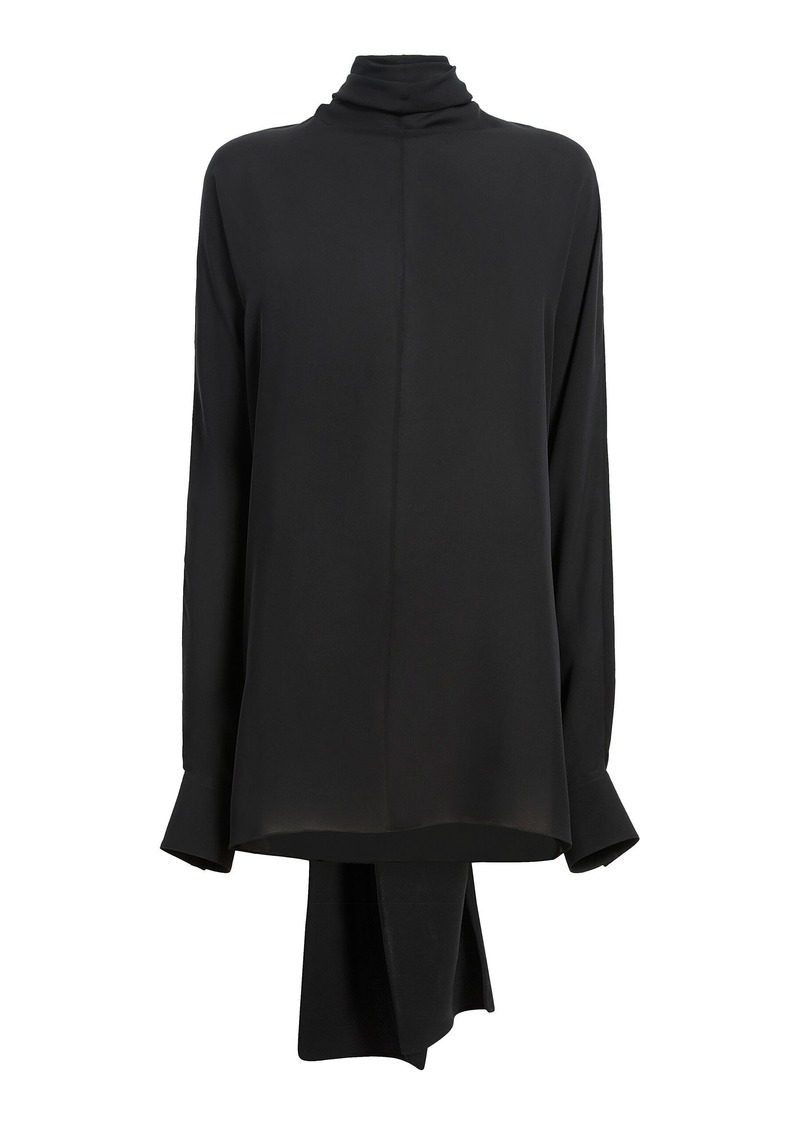 Khaite - Bex Turtleneck Georgette Blouse - Black - L - Moda Operandi