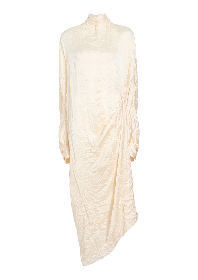 Khaite - Bexley Asymmetric Satin Midi Dress - Off-White - M - Moda Operandi