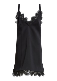 Khaite - Bo Crepe Satin Mini Dress - Black - US 6 - Moda Operandi