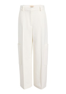 Khaite - Caiton High-Rise Woven Wide-Leg Pants - White - US 2 - Moda Operandi