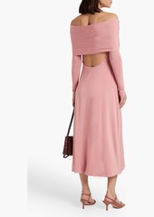Khaite - Cerna off-the-shoulder twist-front jersey midi dress - Pink - XS