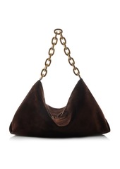 Khaite - Clara Suede Chain Shoulder Bag - Brown - OS - Moda Operandi