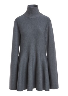 Khaite - Clarice Wool-Blend Mini Dress - Grey - L - Moda Operandi