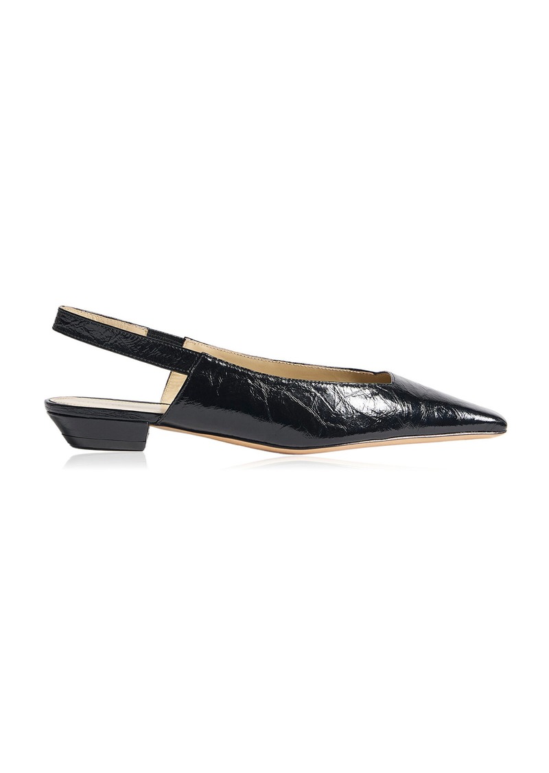 Khaite - Colin Leather Slingback Flats - Black - IT 40.5 - Moda Operandi