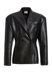 Khaite - Connie Leather Double-Breasted Jacket - Black - US 6 - Moda Operandi