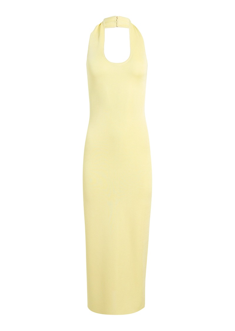 Khaite - Coraline Knit Halter Maxi Dress - Yellow - L - Moda Operandi