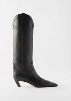Khaite - Dallas 45 Leather Knee-high Boots - Womens - Black