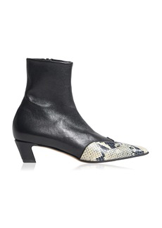 Khaite - Dallas Leather Ankle Boots - Black - IT 38.5 - Moda Operandi