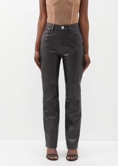 Khaite - Danielle Leather Trousers - Womens - Black