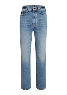 Khaite - Danielle Rigid High-Rise Straight-Leg Jeans - Medium Wash - 27 - Moda Operandi