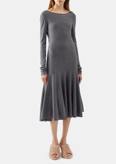 Khaite - Dany Merino Midi Dress - Womens - Grey - L