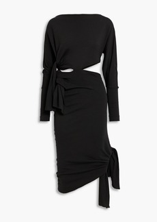 Khaite - Elena knotted cutout jersey midi dress - Black - XS