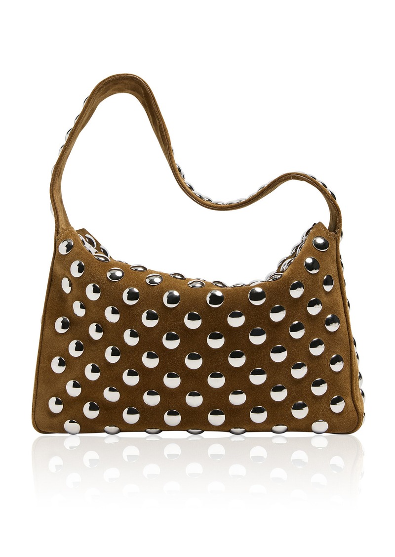 Khaite - Elena Studded Suede Shoulder Bag - Brown - OS - Moda Operandi