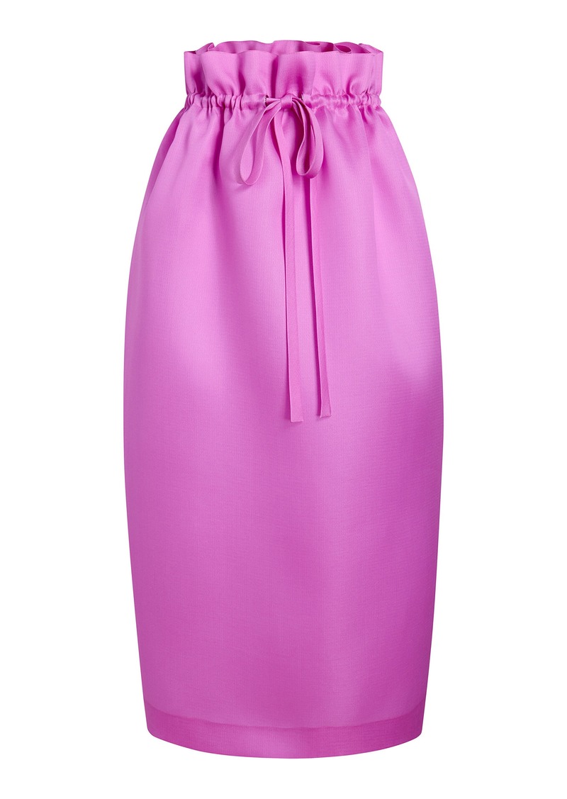 Khaite - Ember Paperbag-Waist Silk Organza Midi Skirt - Pink - US 2 - Moda Operandi