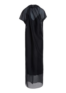 Khaite - Essie Silk Organza Maxi Dress - Black - US 10 - Moda Operandi