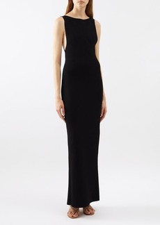 Khaite - Evelyn Boat-neck Jersey Maxi Dress - Womens - Black - L