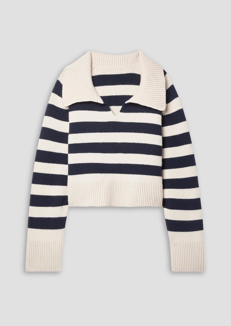 Khaite - Franklin striped cashmere-blend sweater - White - XL