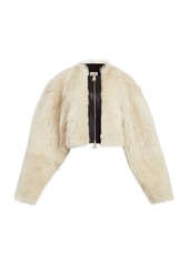 Khaite - Gracell Cropped Fur Jacket - Off-White - US 6 - Moda Operandi
