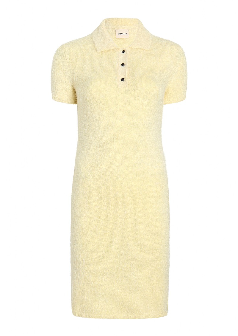 Khaite - Graciela Knit Silk-Cashmere Polo Mini Dress - Yellow - XS - Moda Operandi