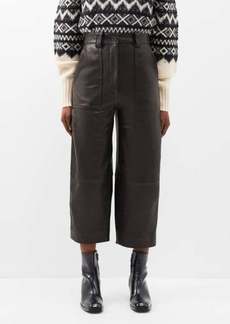 Khaite - Hewey Cropped Leather Trousers - Womens - Black