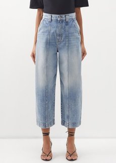 Khaite - Hugo Front-seam High-rise Cropped Jeans - Womens - Blue
