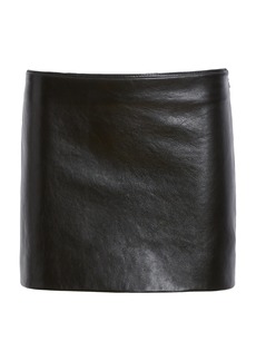 Khaite - Jett Leather Mini Skirt - Black - US 8 - Moda Operandi