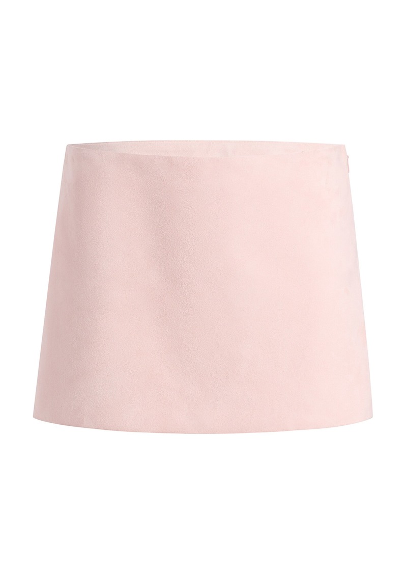 Khaite - Jett Suede Mini Skirt - Pink - US 6 - Moda Operandi