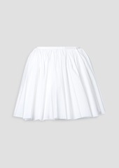 Khaite - Jorja layered pleated cotton-poplin mini wrap skirt - White - US 2