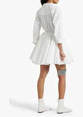 Khaite - Jorja layered pleated cotton-poplin mini wrap skirt - White - US 2