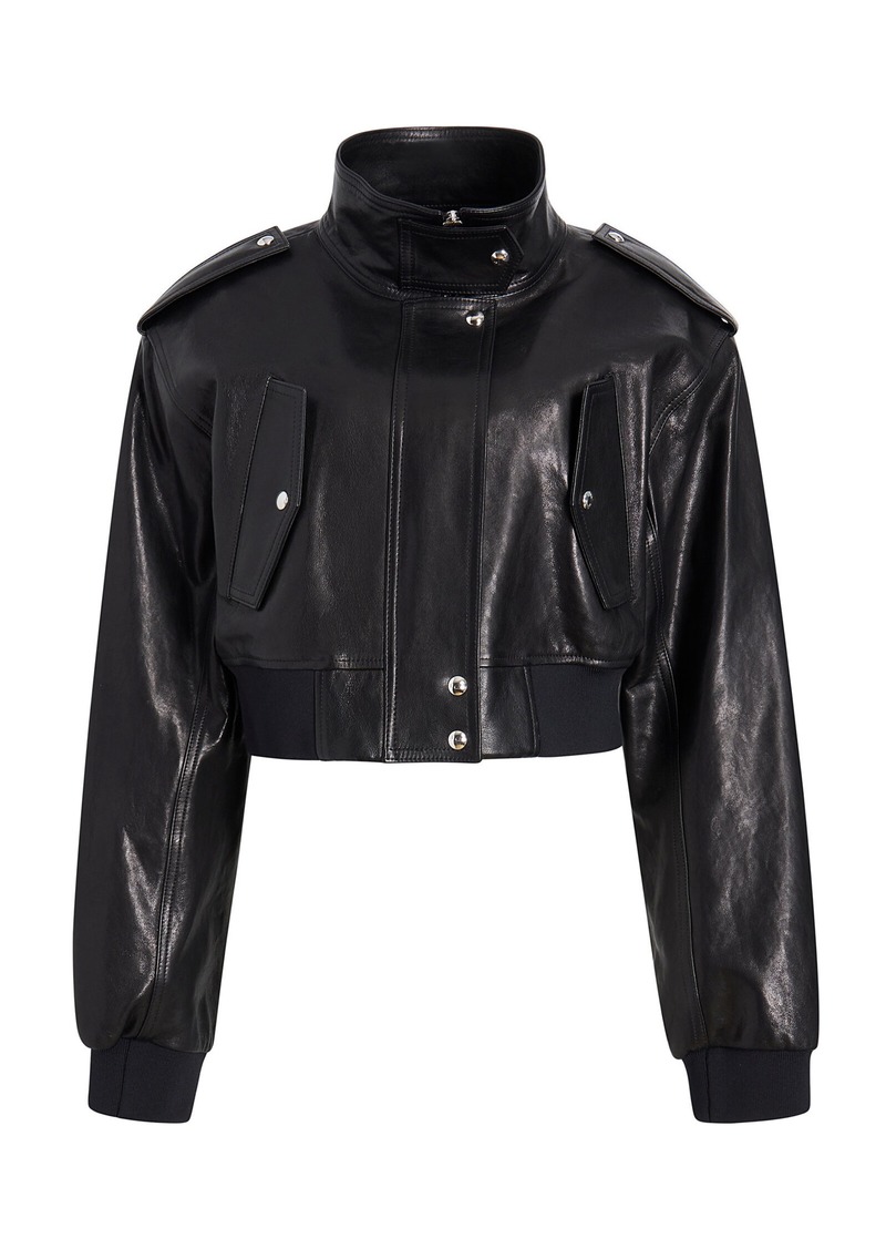 Khaite - Kember Leather Moto Jacket - Black - US 0 - Moda Operandi