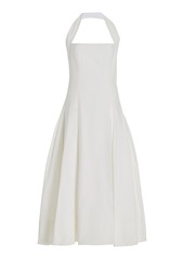 Khaite - Lalita Cotton-Blend Midi Apron Dress - White - US 4 - Moda Operandi