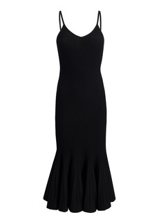 Khaite - Leesal Knit Midi Slip Dress - Black - M - Moda Operandi