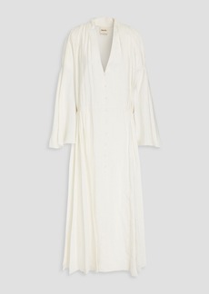 Khaite - Leif gathered twill maxi dress - White - S