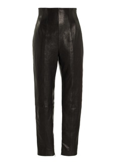 Khaite - Lenn High-Rise Leather Pants - Black - US 4 - Moda Operandi
