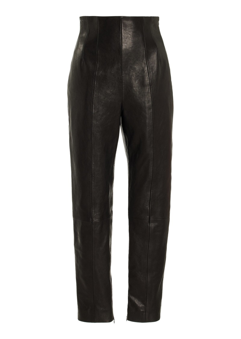 Khaite - Lenn High-Rise Leather Pants - Black - US 8 - Moda Operandi