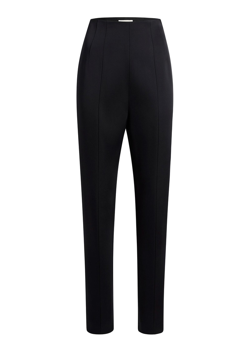 Khaite - Lenn High-Rise Satin-Crepe Pants - Black - US 0 - Moda Operandi