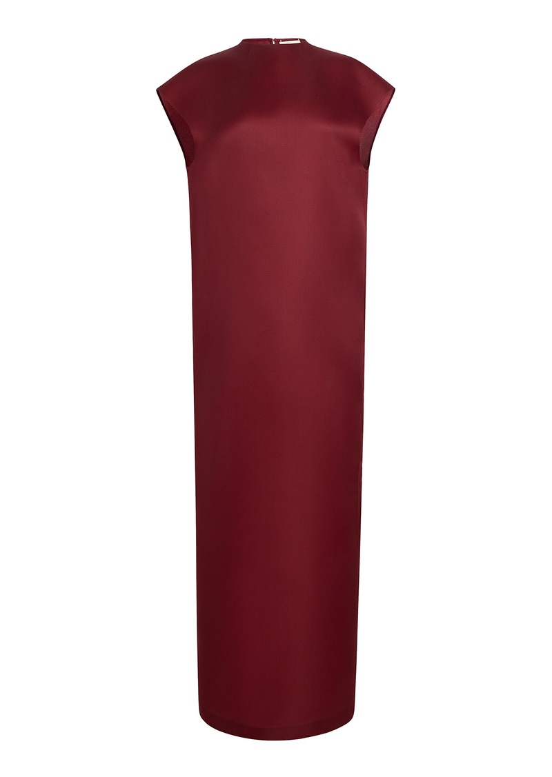 Khaite - Lohan Mockneck Silk Maxi Dress - Burgundy - US 6 - Moda Operandi