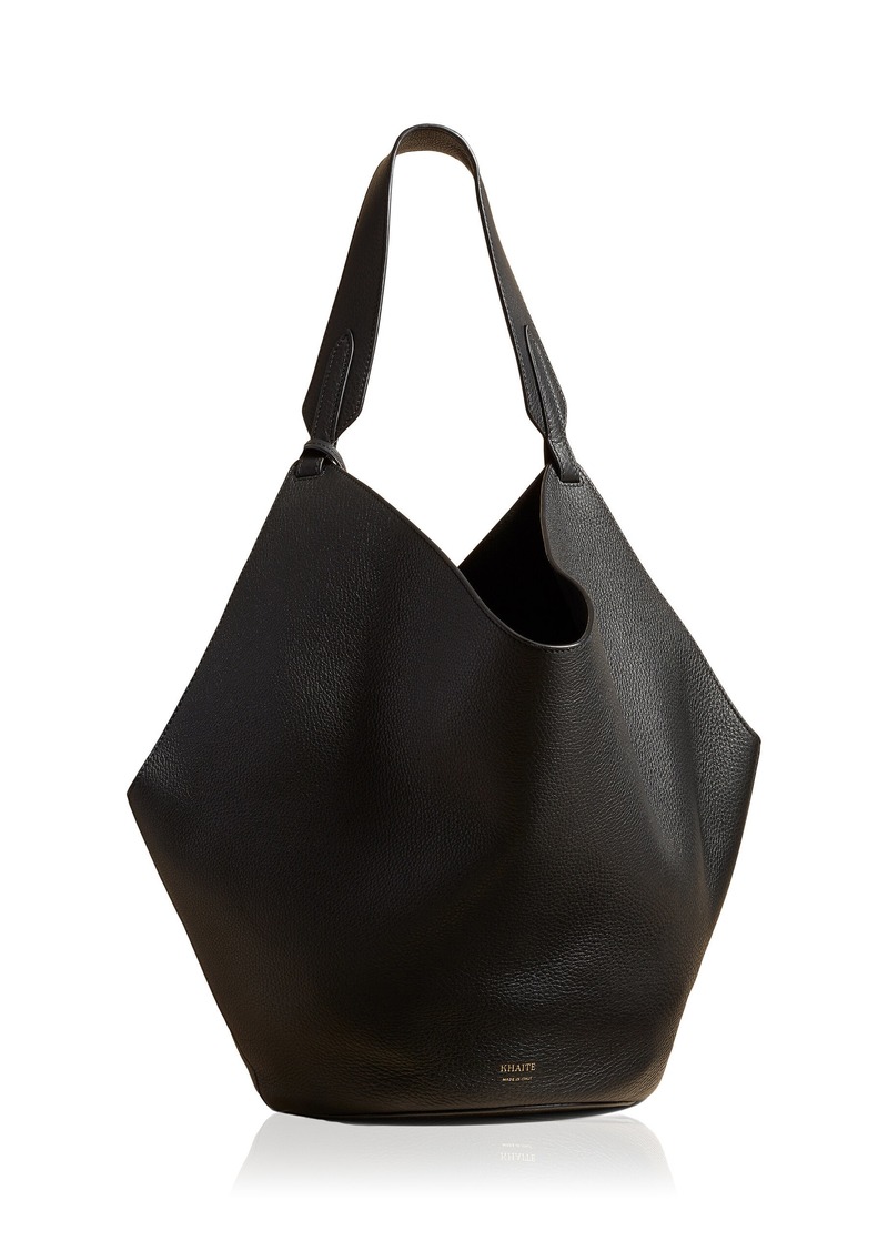 Khaite - Lotus Medium Leather Tote Bag - Black - OS - Moda Operandi