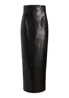 Khaite - Loxley Leather Maxi Pencil Skirt - Black - US 12 - Moda Operandi