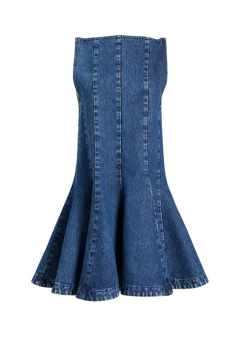 Khaite - Mags Denim Mini Dress - Medium Wash - US 8 - Moda Operandi