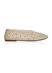 Khaite - Marcy Crystal-Embellished Mesh Flats - Nude - IT 36 - Moda Operandi