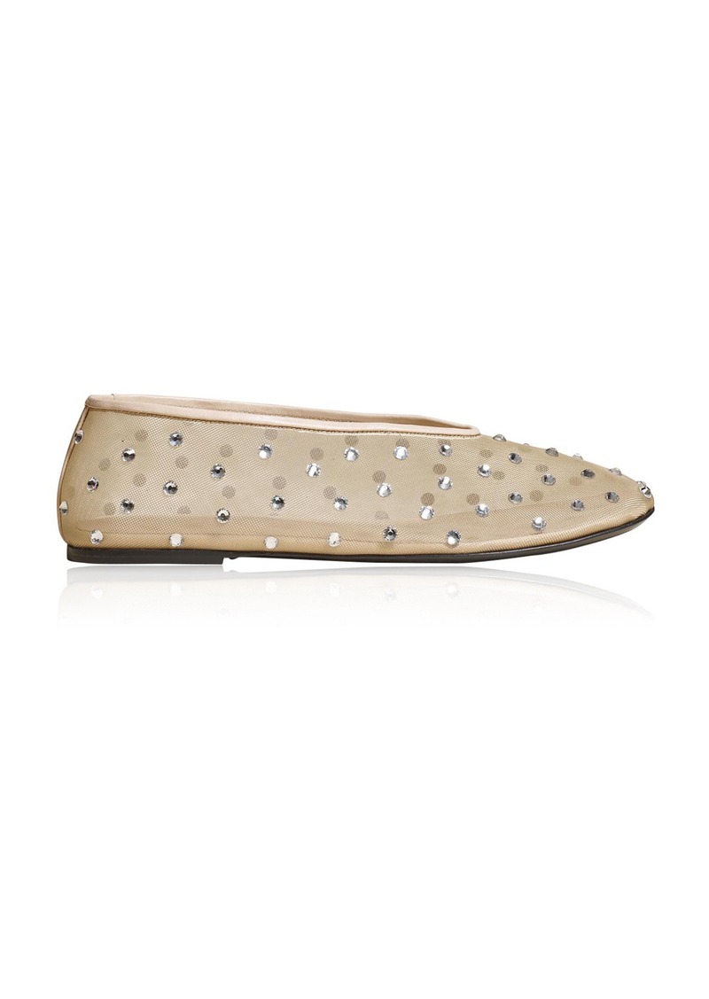 Khaite - Marcy Crystal-Embellished Mesh Flats - Nude - IT 36 - Moda Operandi